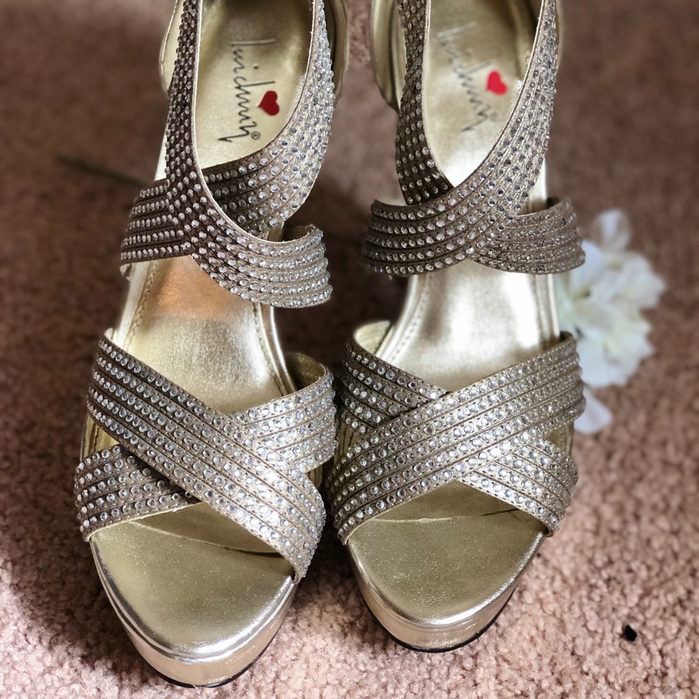 Sexy, zigzag rhinestones high heels - Picture 2 of 5